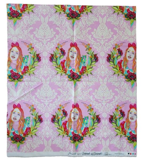 Tula Pink Curiouser & Curiouser Alice in Sugar Wonderland Fabric Pink 1/2 Yard - Picture 2 of 3